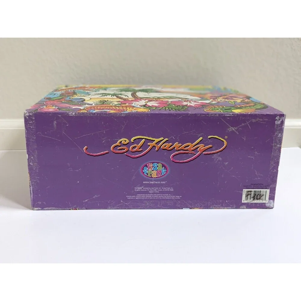 Ed Hardy‎ x Lisa Frank Hanging File Box Tropical Tattoo Art Koi Dragon Rainbow